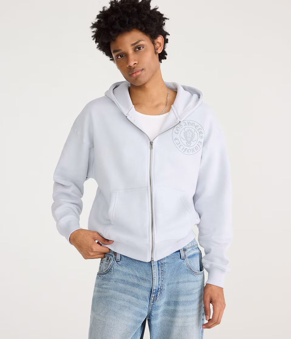 Cloud Soft California Dragon Boxy Full-Zip Hoodie