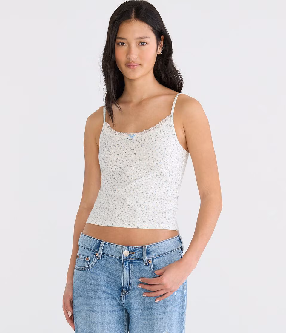 Floral Lace-Trim Cami