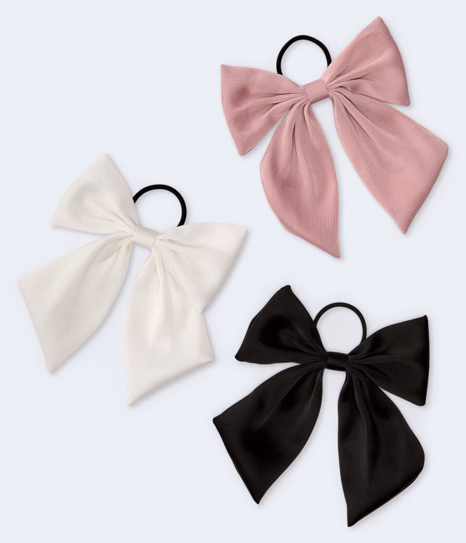 Neutral Bow Hair Tie 3-Pack