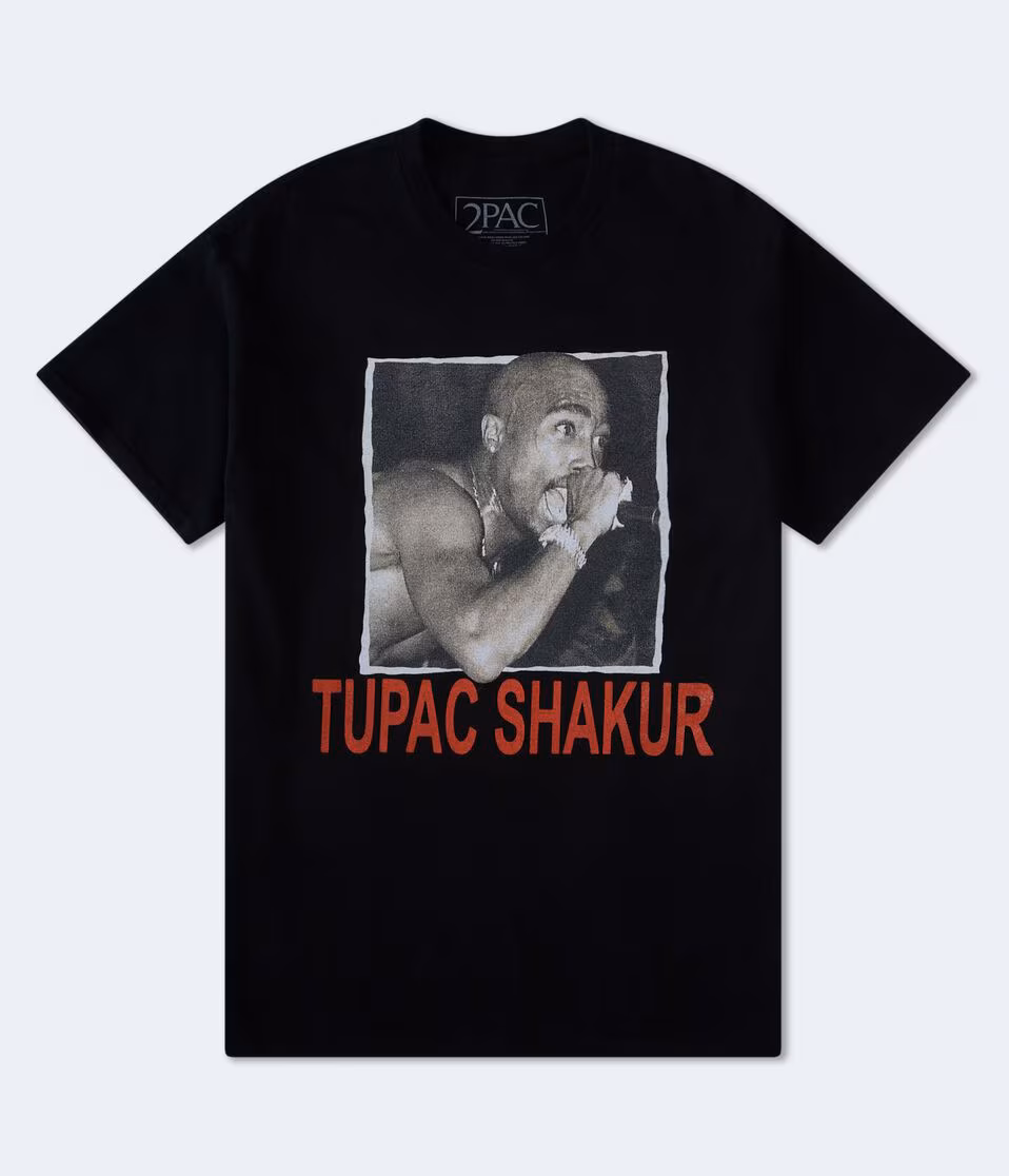 Tupac Shakur Mic Relaxed Graphic Tee
