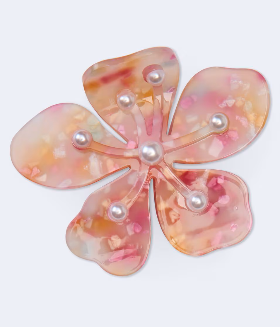 Marbled Flower Claw Hair Clip