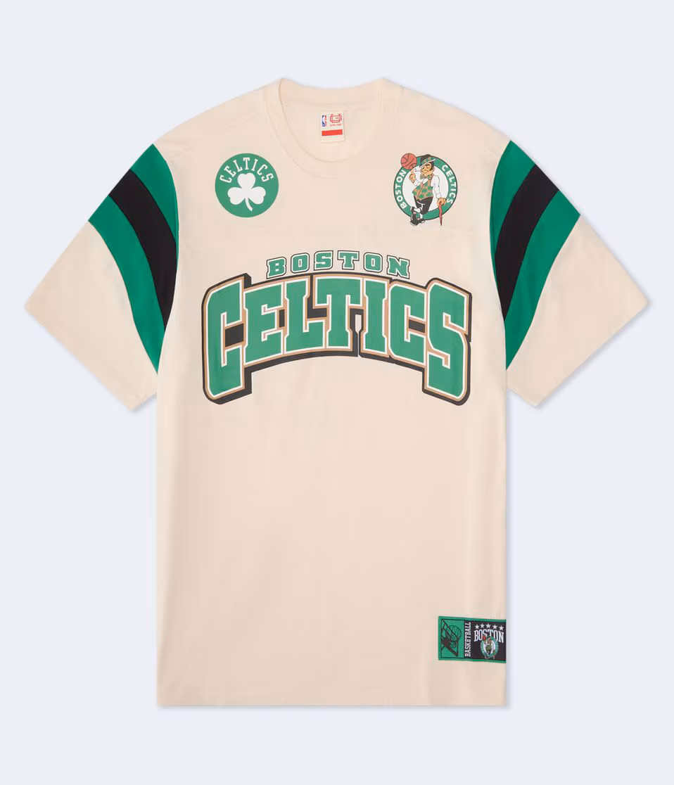 Boston Celtics Sleeve Stripes Relaxed Graphic Tee