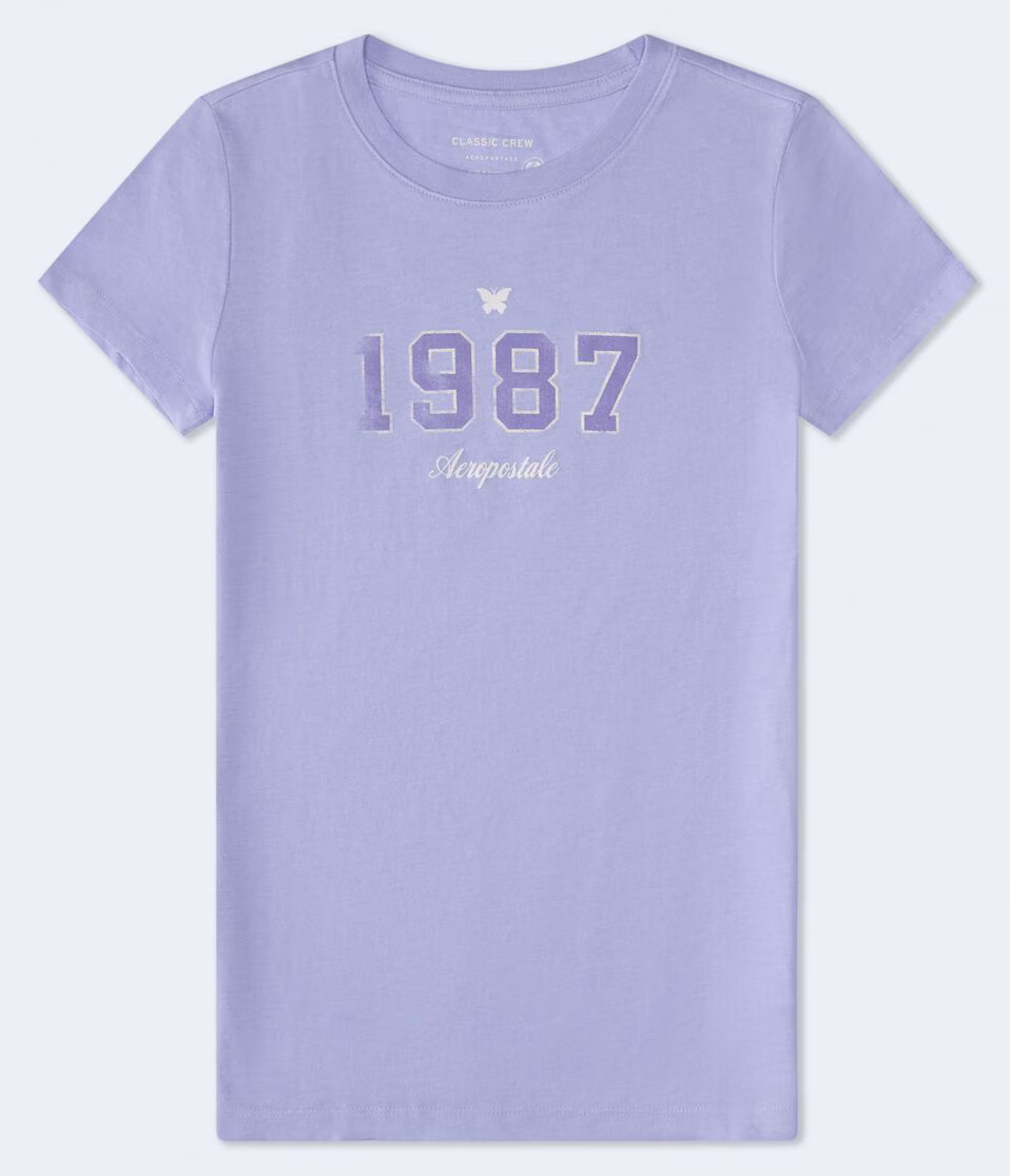 Aeropostale 1987 Flocked Graphic Tee