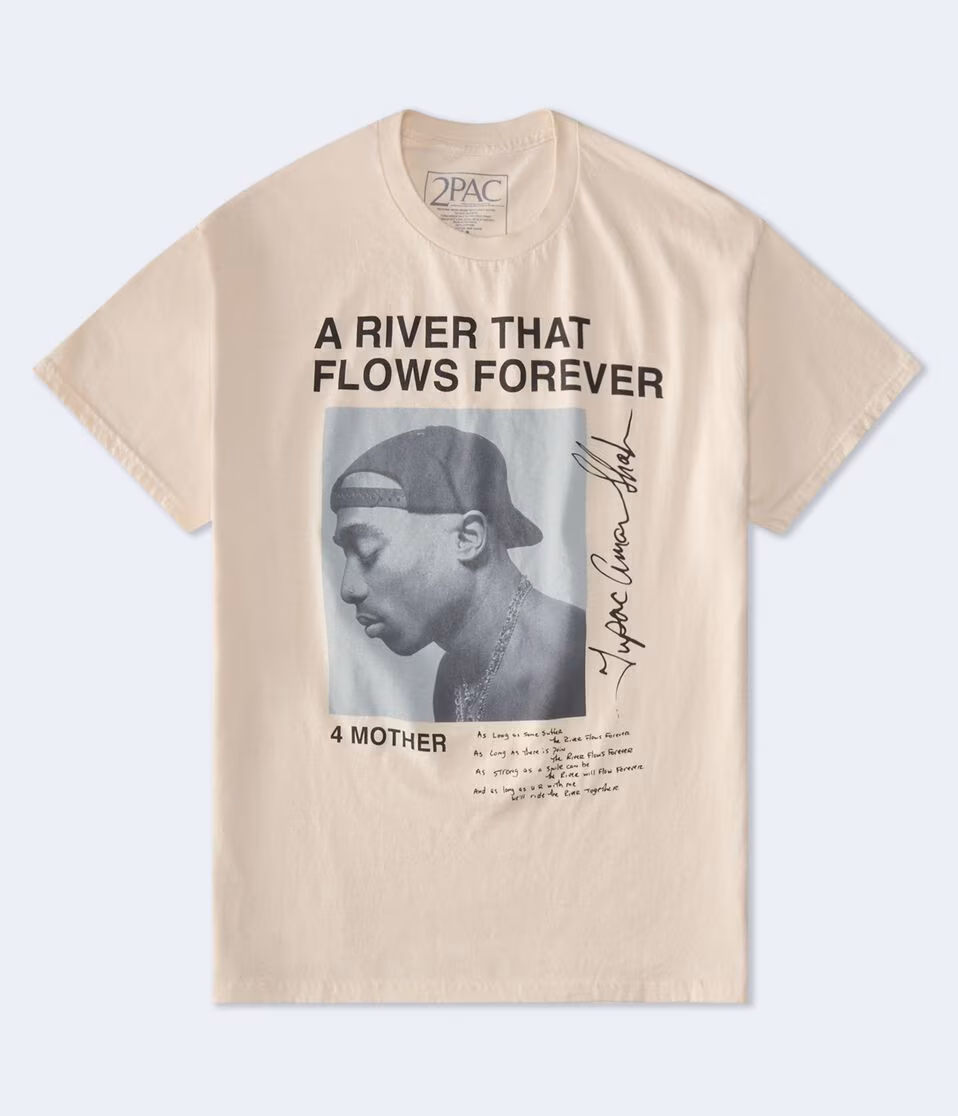 Tupac River That Flows Forever Relaxed Graphic Tee