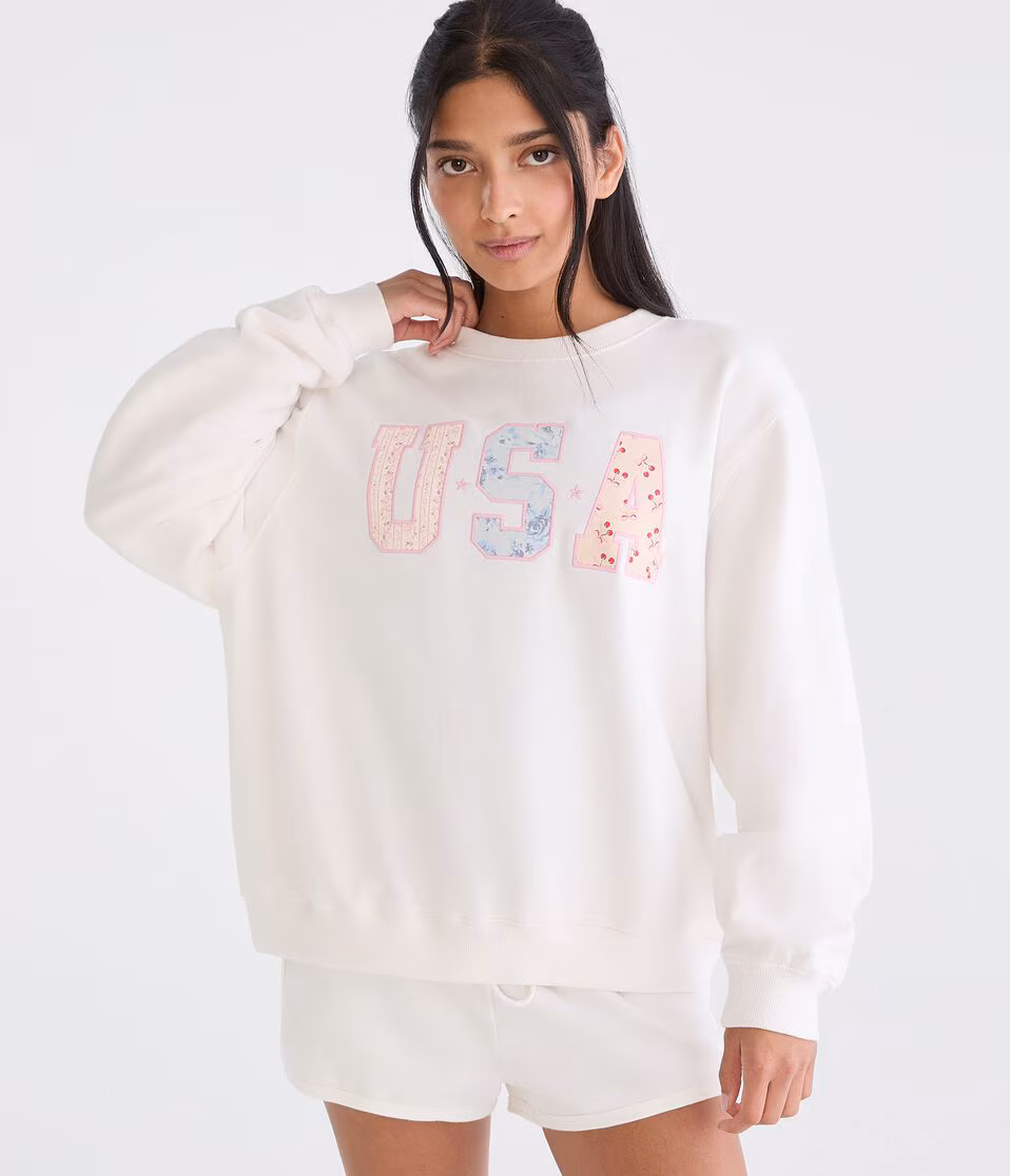 Cloud Soft USA Oversized Crew Sweatshirt