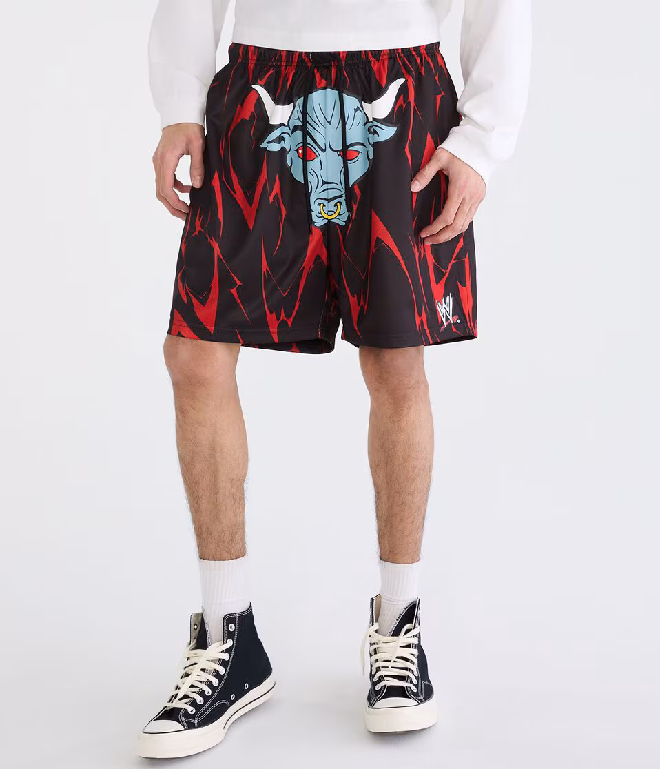 WWE The Rock Bull Logo Mesh Shorts
